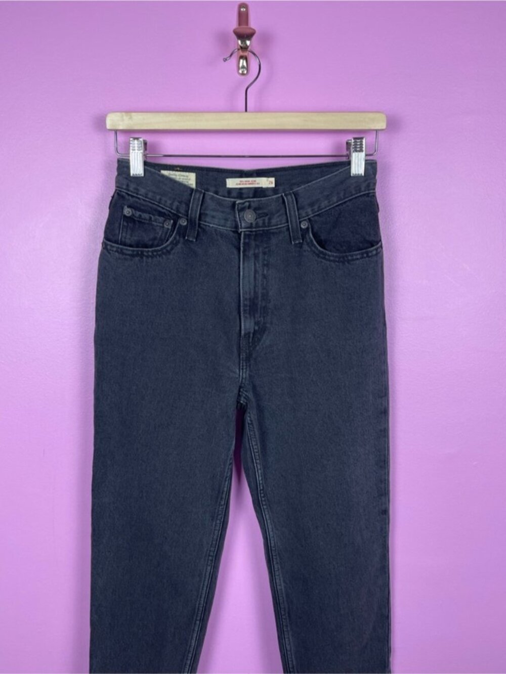 Levi’s Big E 80s Mom Jeans Black High Rise Tapered Women’s 26 - Picture 3 of 13